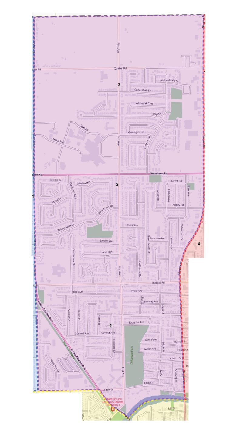 Map of Welland Ward 2 — 2026 boundaries
